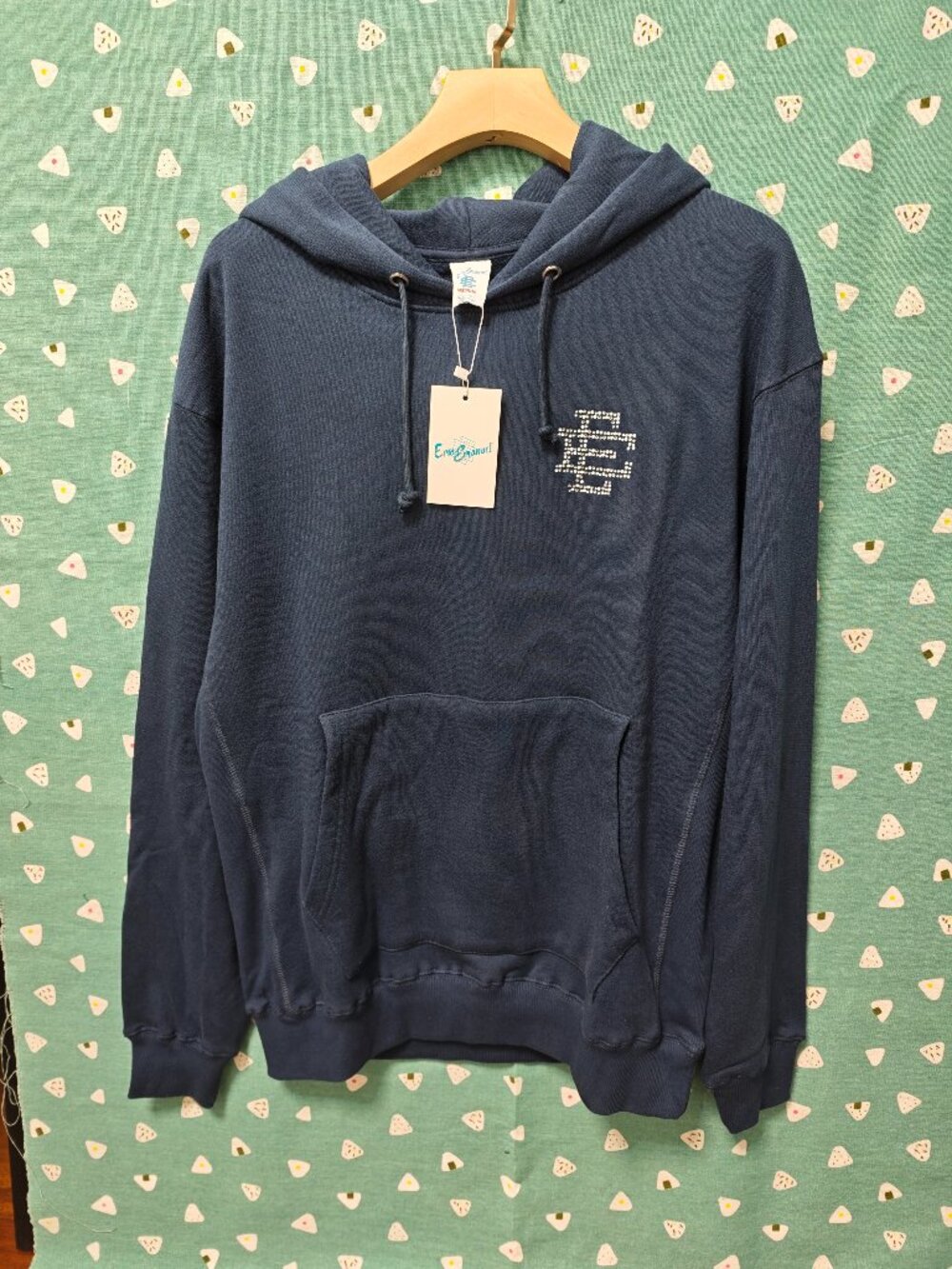 Eric Emanuel Navy Pullover Hoodie with Chest Logo